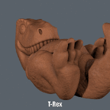 t-rex fácil de impressão sem apoio a arte animais bebê dos desenhos animados dino dinossauro figura modelo escultura supportless tyranosaurus 3d print model - Mito3D