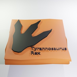 t rex huella modelo Arte tiranosaurio tirano saurio Rex Roca 3d print model - Mito3D