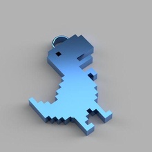 t-rex key chain ring fashion keychain google famous dino dinosaur trex rex 3d print model - Mito3D