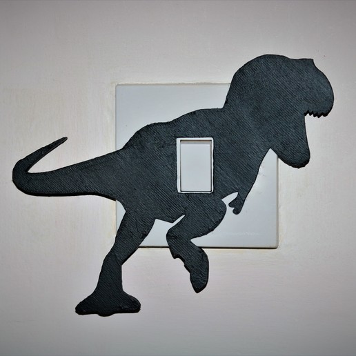 t-rex lightswitch cover home different unique cool decoration decor art nursery bedroom kids switch light dinosaur dino 3D print model - Mito3D