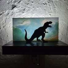 rex nuit lumière dinosaure jurassique tyrannosaure 3d print model - Mito3D