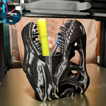 t rex caneta suporte trex animal dinossauro arte brinquedo poli 3d print model - Mito3D