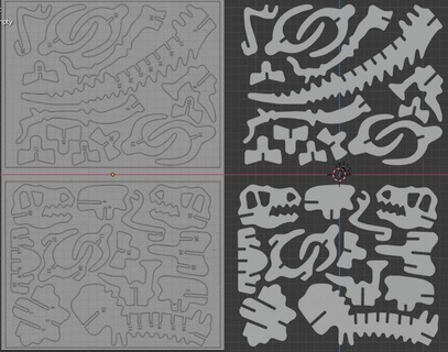 t rex puzzle 3d print model - Mito3D