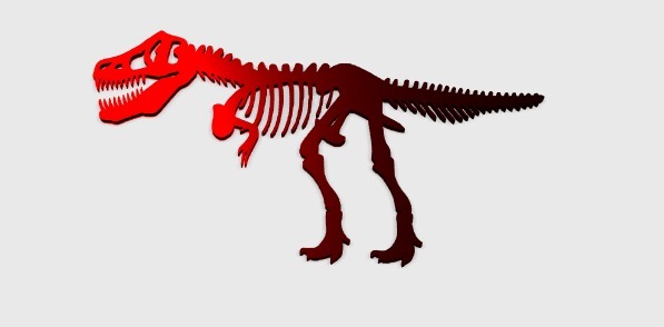 t-rex skeleton animal dinosaur easy print jewelry skulls 3D print model - Mito3D