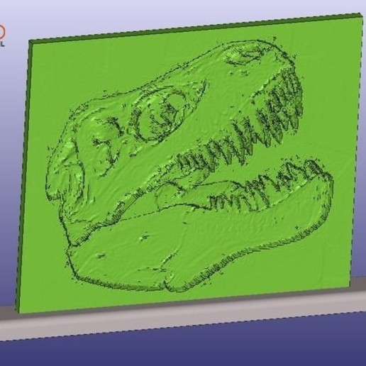 t-rex skull lithophane stand art contest dinosaur lithopane remix trexremix 3D print model - Mito3D