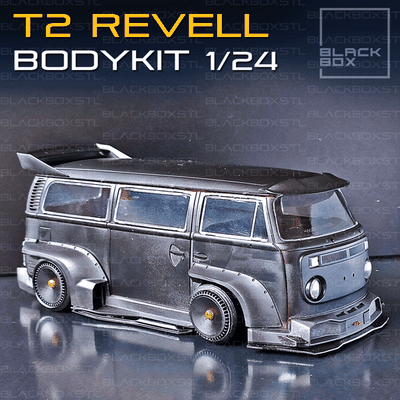 t2 ônibus kit corpo revele modelo 1 24th escala jogos tamiya diecast músculo carro afinação sintonizado hotwheels amt corrida vw kombi personalizadas 3d print model - Mito3D