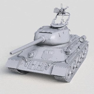 t34 85 veículo arma fogo tanque carro artilharia guerra exército projétil pista blindado pessoal transportadora 3d print model - Mito3D