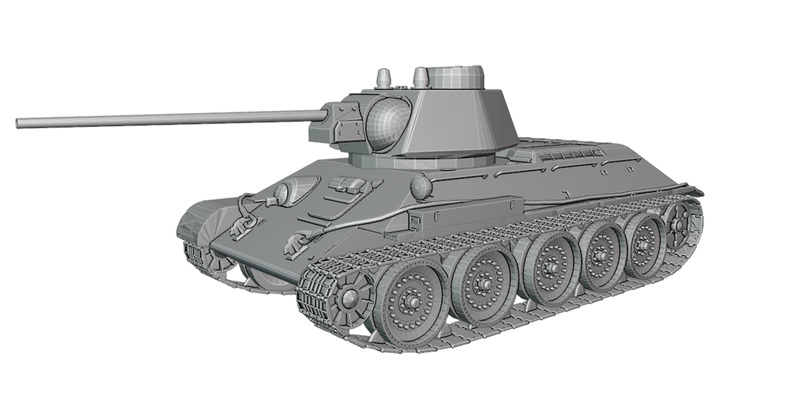 t34 1942 tank game world of urss t42 t62a char 3d print model - Mito3D
