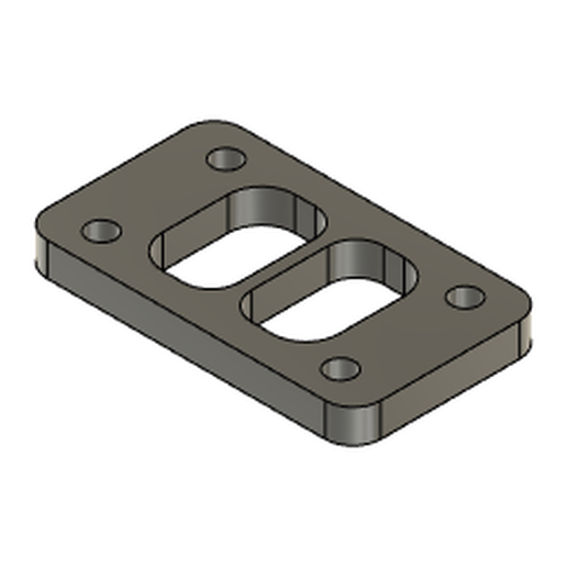 t3 gemello scorrere 12mm Holset hrc52 55 pro turbo flangia garrett collettore presa 3D print model - Mito3D