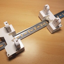 t8 led tube holder testing using din rail 20x20 profile tool electronics 3d print model - Mito3D