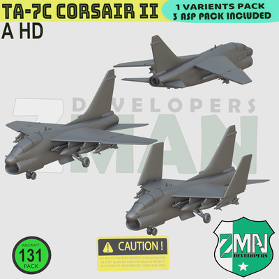 7c corsair ii v4 corsaire 7h 7d 7e combattant jet 1 200 résine sla fdm zmanora 3d impression stl 144 72 87 3d print model - Mito3D