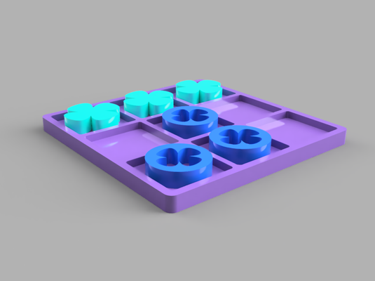 ta te ti- 3 in raya-tic tac toe game tateti tictactoe morron 3stripe game didactic friendly vegetables games toy 3d print model - Mito3D