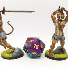 tabaxi barbarian 28mm tabletop gaming art creatures roleplaying pathfinder dungeons dragons dnd 3d print model - Mito3D