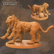 tabaxi cat beast supported game miniature d&d dnd dungeons dragons monster resin tabletop rpg fantasy pathfinder tiger panther lion feline tigris 3d print model - Mito3D