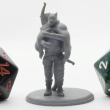 tabaxi ranger - tabletop miniature game 25mm 28mm animal cat catfolk dnd dungeons dragons fantasy figurine khajiit longbow mini miniatures panther pathfinder quiver rogue wargame warhammer toy 3d print model - Mito3D