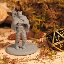 tabaxi ranger - tabletop miniature game humanoid warrior catfolk stl file 3d model mini fantasy warhammer gloomhaven pathfinder critical role gaming rpg dnd dungeons dragons 3d print model - Mito3D
