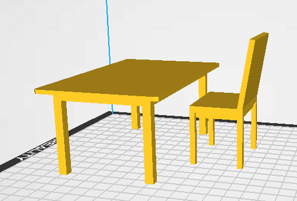 table chair 3d print model - Mito3D