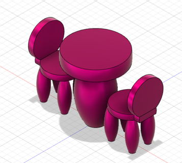 table chair set 3d print model - Mito3D