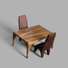 chaise de table l'art 3d print model - Mito3D