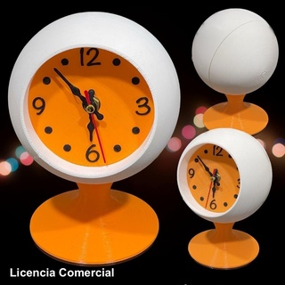 table clock 70's retro pop - commercial license watch art decoration 3d print model - Mito3D