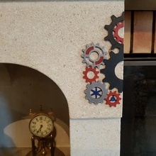 masa dekorasyonu vites ev mücevher anahtar halkası dişli steampunk fabrikatör renk bindirilmiş kaynaklı alumina sanat art deco orijinal 3d print model - Mito3D