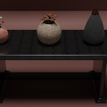 tavolo low poly 3d modello interni design mobilia legna arte contemporaneo vaso casalinghi Camera letto 3d print model - Mito3D