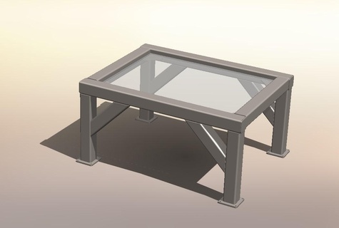 Tabelle geschweißt Elemente Modell Herstellung Büro Möbel 3d print model - Mito3D