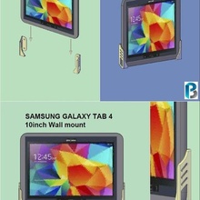 tablet smartphone wall mount gadget galaxy tab 4 holder samsung s4 3d print model - Mito3D