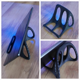 tablet stand organic - model 1 structured surface Gadget tabletstand art parametric design bionic 3d print model - Mito3D