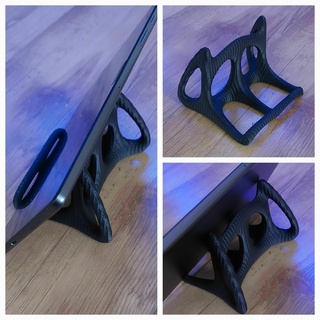 tablet stand organic - model 2 structured surface Gadget tabletstand art parametric design bionic 3d print model - Mito3D