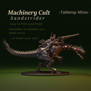 tabletop minis - presupported machinery cult sandstrider ranger variant miniature mini mars mechanical admech imperial grimdark wargaming robot cyborg radioactive post-apocalyptic future proxy tech priest battle space 3d print model - Mito3D