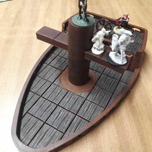 masa üstü gemi tekne ahşap sahne zindanlar ejderhalar mini minyatür oyun korsan d zindan pathfinder macera manzara arazi savaş korsanlar deniz sahil okyanus Karayipler tablo 3d print model - Mito3D