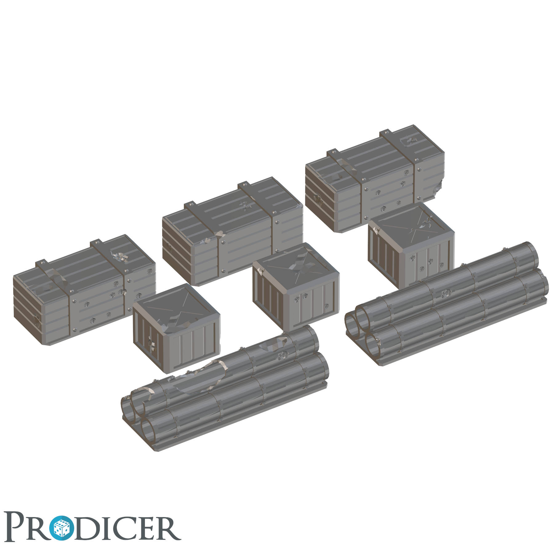 tavolo terreno sci fi tubi scatole produttore cupo Punto tavola barricate industriale barriere detriti 3D print model - Mito3D