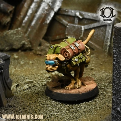 tactical mastiff game companion hired gun fallout post apocalyptic star wars bounty hunter stargrave presupported apocalypse apoc dog animal familiar hound pet 3d print model - Mito3D