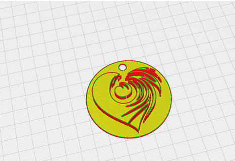 tahitian heart pendant key ring tahiti 3d print model - Mito3D
