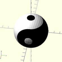 taiji art yin yang container tai chi openscad math 3d print model - Mito3D