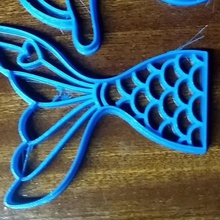 tail siren cookie cutter home sea sharp mermaid 3d print model - Mito3D