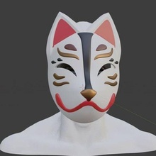 kuyruklu tilki Kamiya Kitsune maske çağlayanlar savaş oyun 3d print model - Mito3D