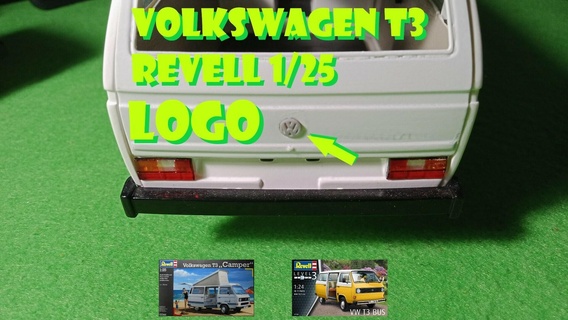 porta traseira logotipo vw t3 revele 125 Volkswagen vanagon kit modelo 1 25 transkit 2 transportador 3d print model - Mito3D