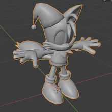 tails xmas elf sonic christmas poly 3d print model - Mito3D
