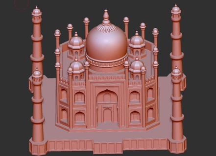 taj mahal 3d modelo corona palacio mausoleo India mundo patrimonio sitio edificio arquitectura punto referencia exterior 3d print model - Mito3D