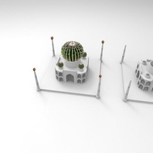 taj mahal pot art monument plant storey flowerpot 3d print model - Mito3D