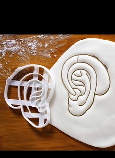 tomar oído + pedir prestado Galleta cortador apareille orl préstamo contorno azúcar pegar galletas 3d print model - Mito3D