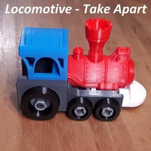 take apart locomotive game train toddler nut screw toy 3d print model - Mito3D