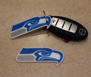 take seahawks keychain 12th man football nfl seattle super bowl keychains 3d print model - Mito3D