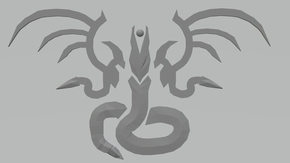 contos Alto Tribunal tesouros dragões cova emblema arte poli 3d print model - Mito3D