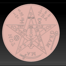 talisman tetragramaton 20cm divers tetragrmaton la wicca 3d print model - Mito3D