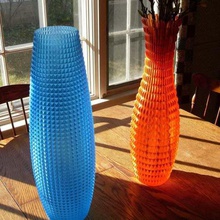 tall faceted vases home decor vase spiral mode 3d print model - Mito3D
