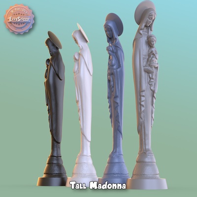 uzun boylu madonna bakire mary sanat süs heykel isa 3d print model - Mito3D