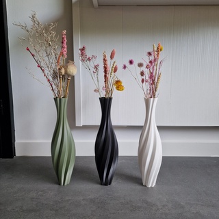 tall twisted vase mode Home home decor flower twist spiral slimprint decoration floor 3d print model - Mito3D